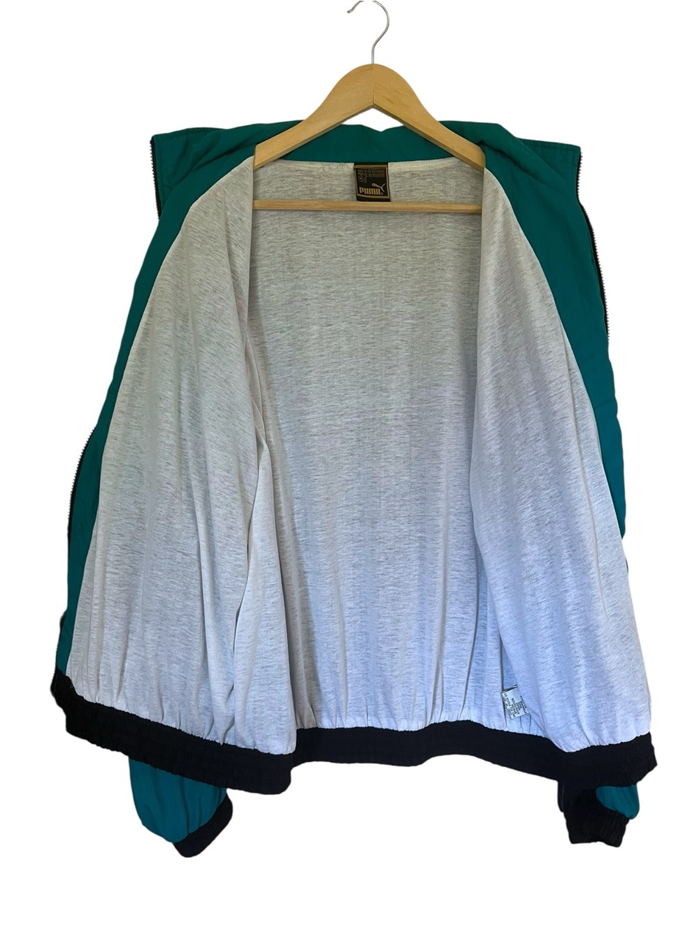 Vintage Puma Colorblock Windbreaker XL 90s Teal Purple Black - Picture 11 of 15